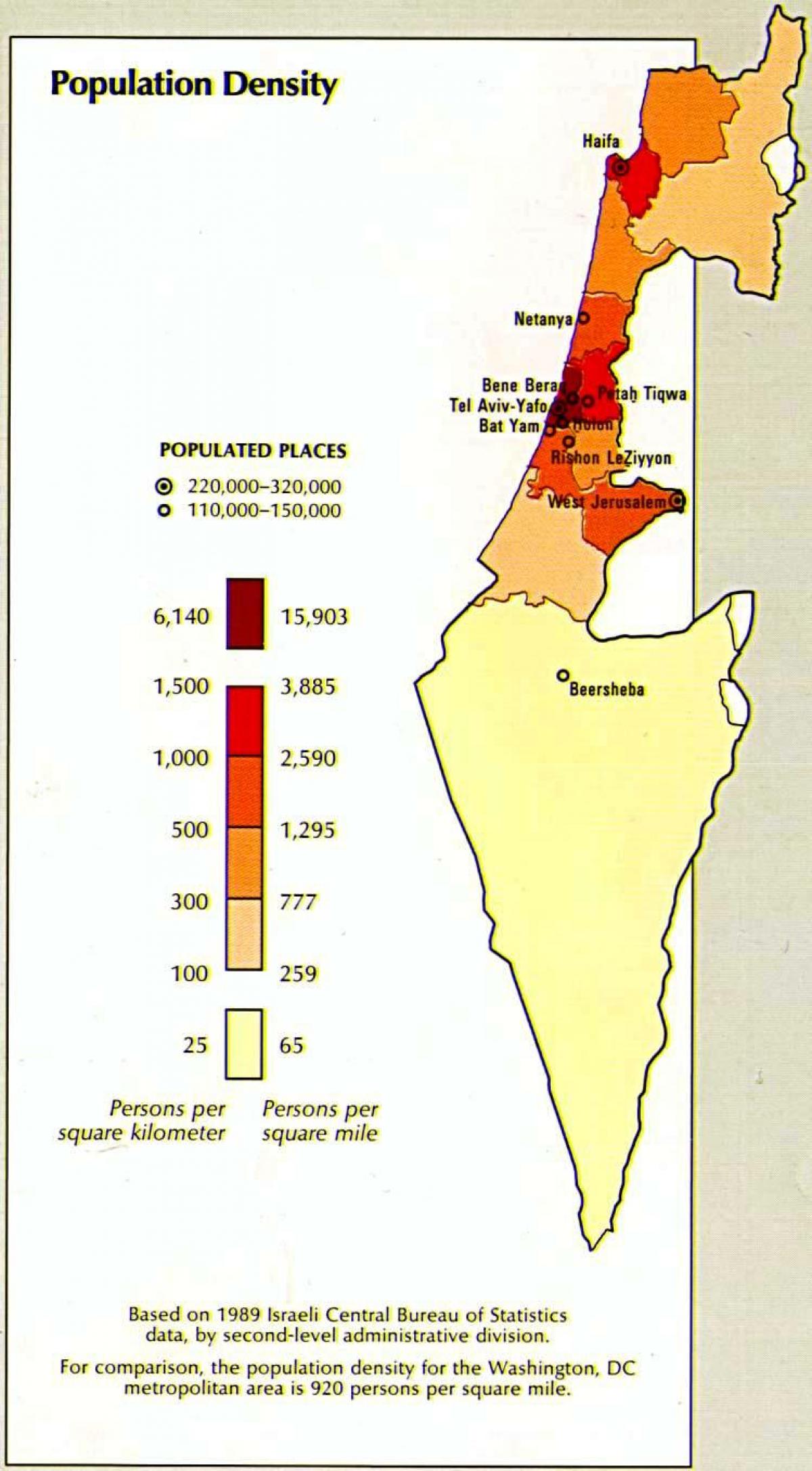 地図のイスラエルの人口
