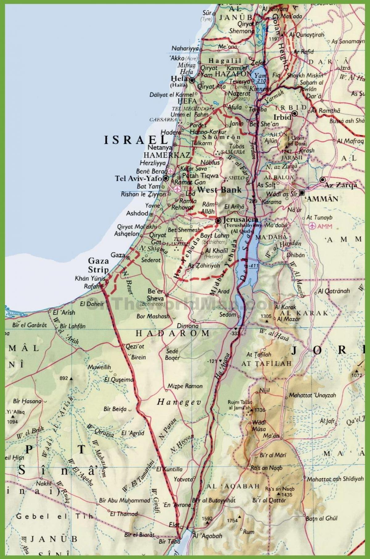 イスラエルの都市地図