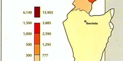地図のイスラエルの人口