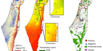 地図のイスラエルの気候