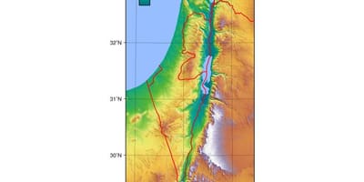 地図のイスラエル標高
